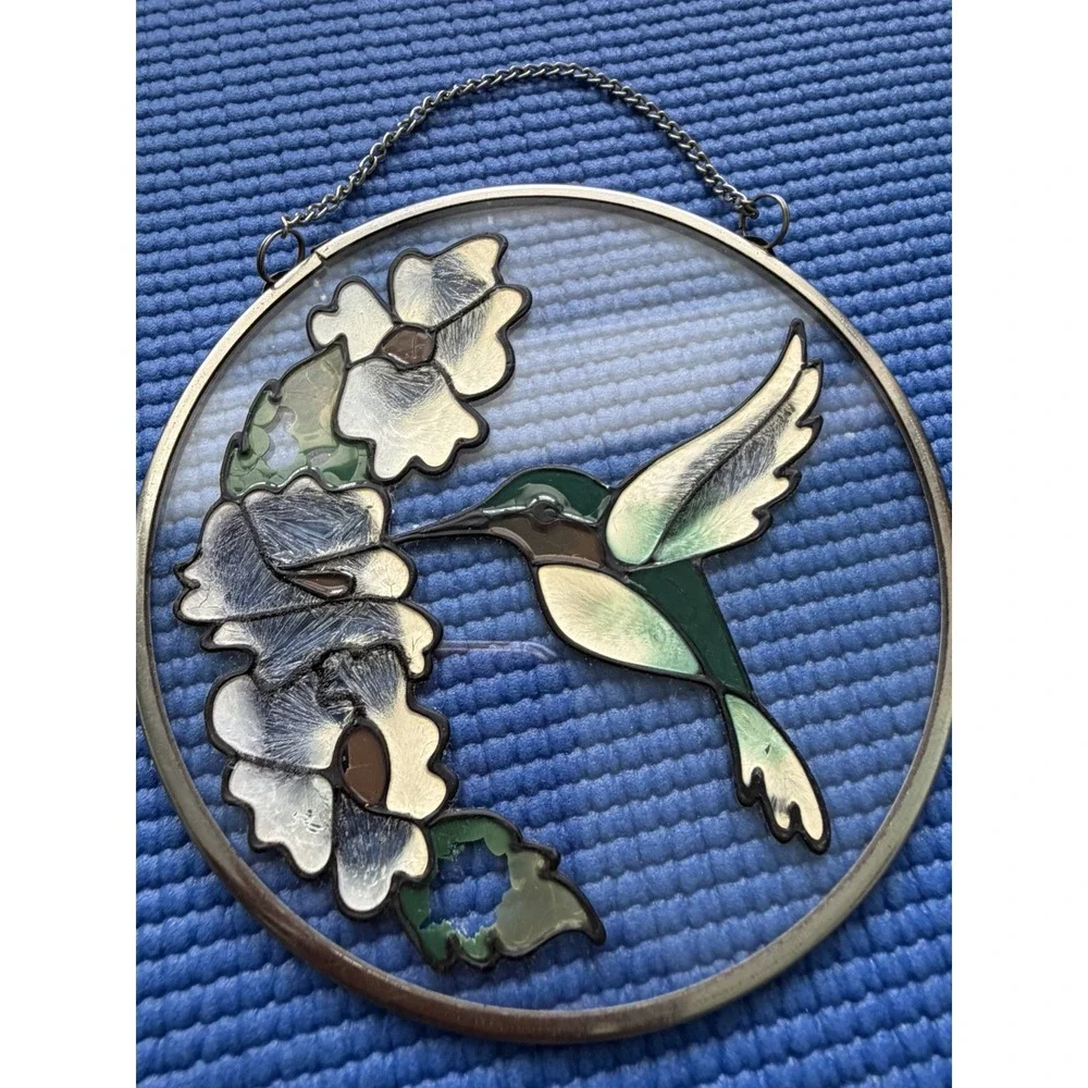 Set of 4 Stained Glass Hanging Panels – Butterfly & Hummingbird & unicorn